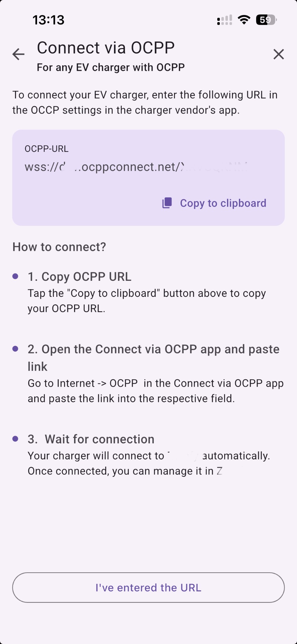 Connect via OCPP
