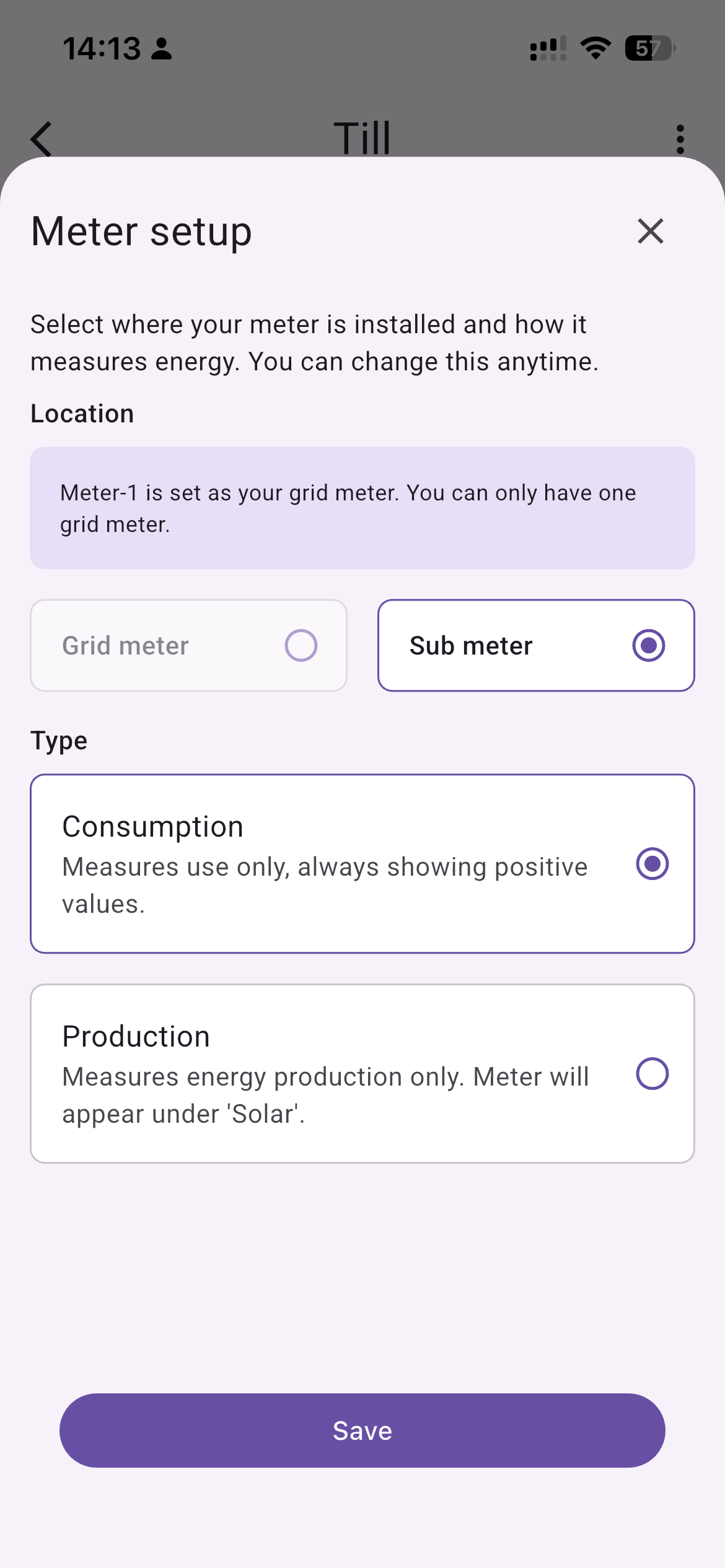 Unterzaehler mit Typ Verbrauch